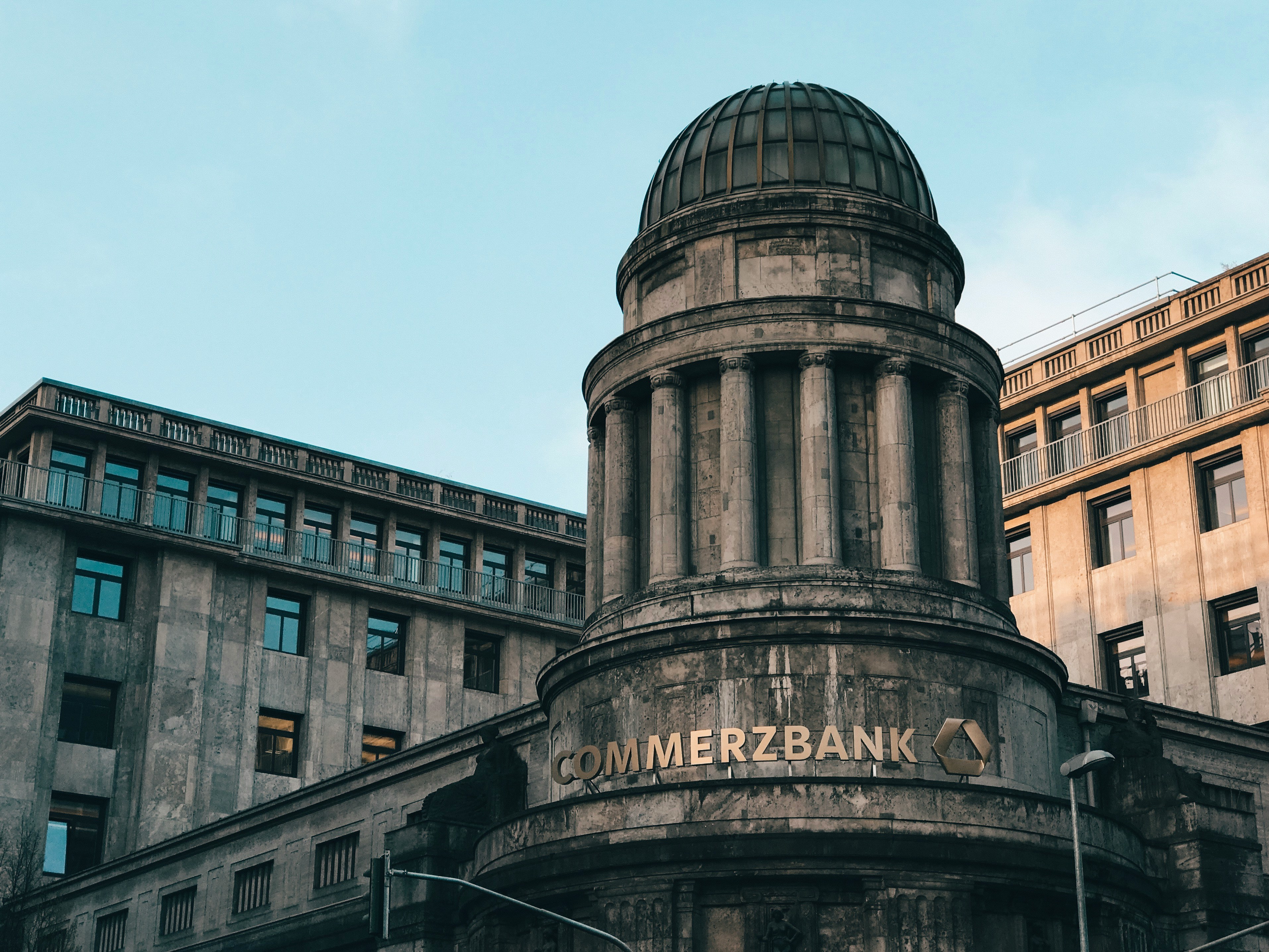 Modern financial services office with advanced technology